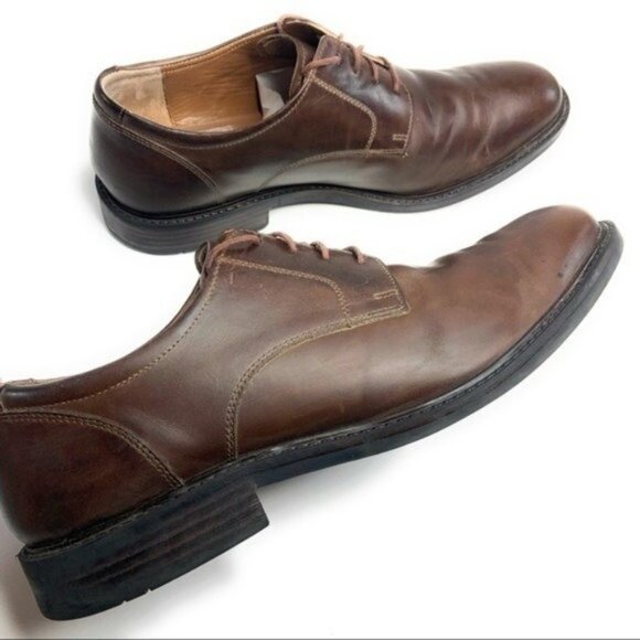 J&M Conard Plain Toe Derby Brown Leather Shoes - Picture 7 of 9
